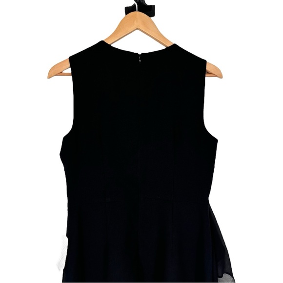 Eliza J Ruffle Front Mini Dress in Black size 6 NWT Sleeveless Crew Neck - Picture 7 of 12